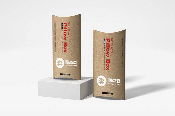 牛皮纸枕头盒包装盒纸盒样机mockup