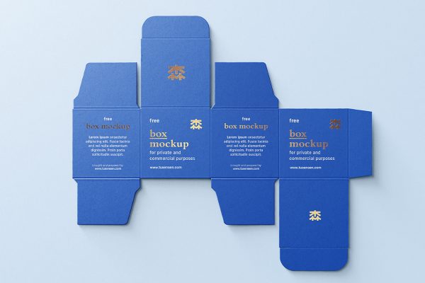 纸盒包装盒刀模刀版展开图样机mockup3组