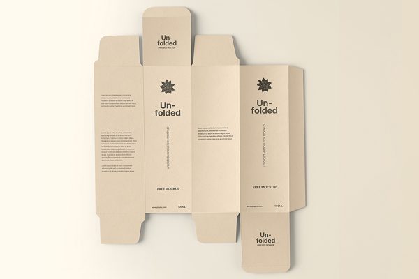纸盒包装盒刀模刀版展开图样机mockup