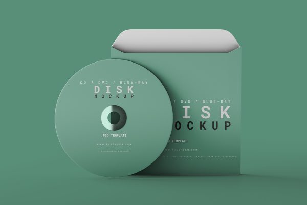 带包装盒的CD光盘样机mockup5组