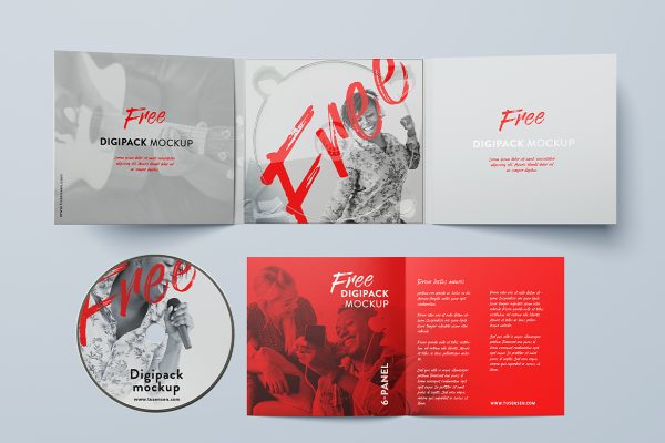 优雅的CD光盘样机mockup6组