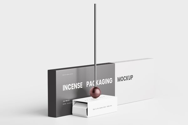 带包装盒的线香样机mockup5组