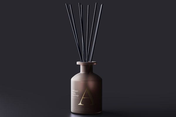 高质感玻璃瓶无火藤条香薰样机mockup5组