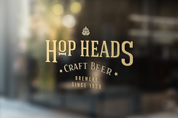 店面橱窗玻璃贴LOGO贴样机mockup