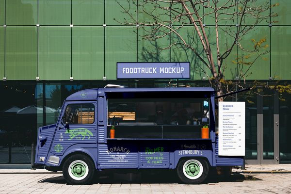 餐车移动摊位样机mockup