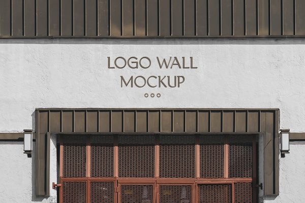 店铺门头logo墙墙面招牌样机mockup