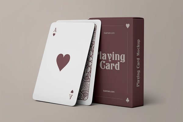 带包装盒的扑克牌样机 mockup2 组