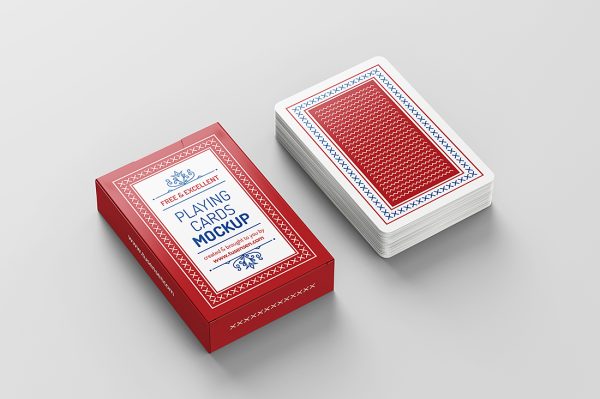 带包装盒的扑克牌样机 mockup8组