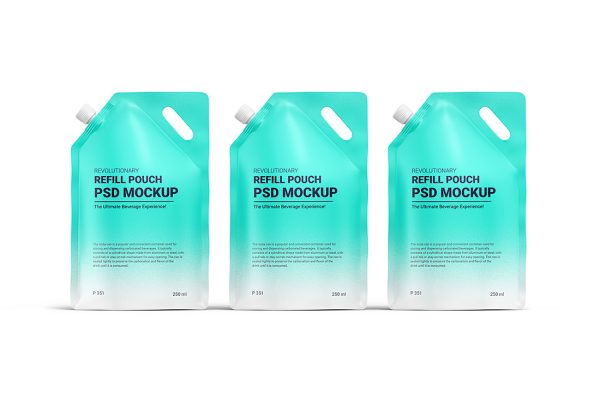 高质感斜口吸嘴袋自立袋包装样机 mockup16组