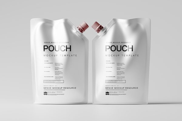 高质感斜口吸嘴袋自立袋包装样机 mockup10组