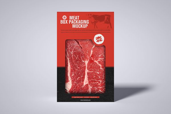 开窗生鲜食品纸盒包装盒样机mockup