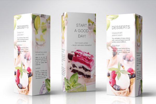 甜品食品包装纸盒样机mockup