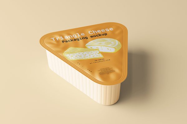 三角芝士块奶酪块食品包装样机mockup5组