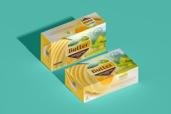 黄油块纸盒包装样机mockup