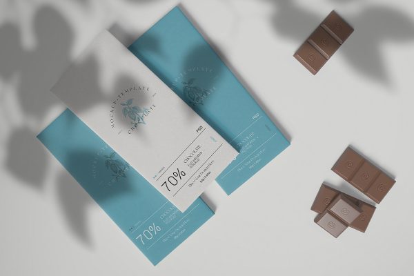 食品包装盒巧克力盒纸盒样机mockup