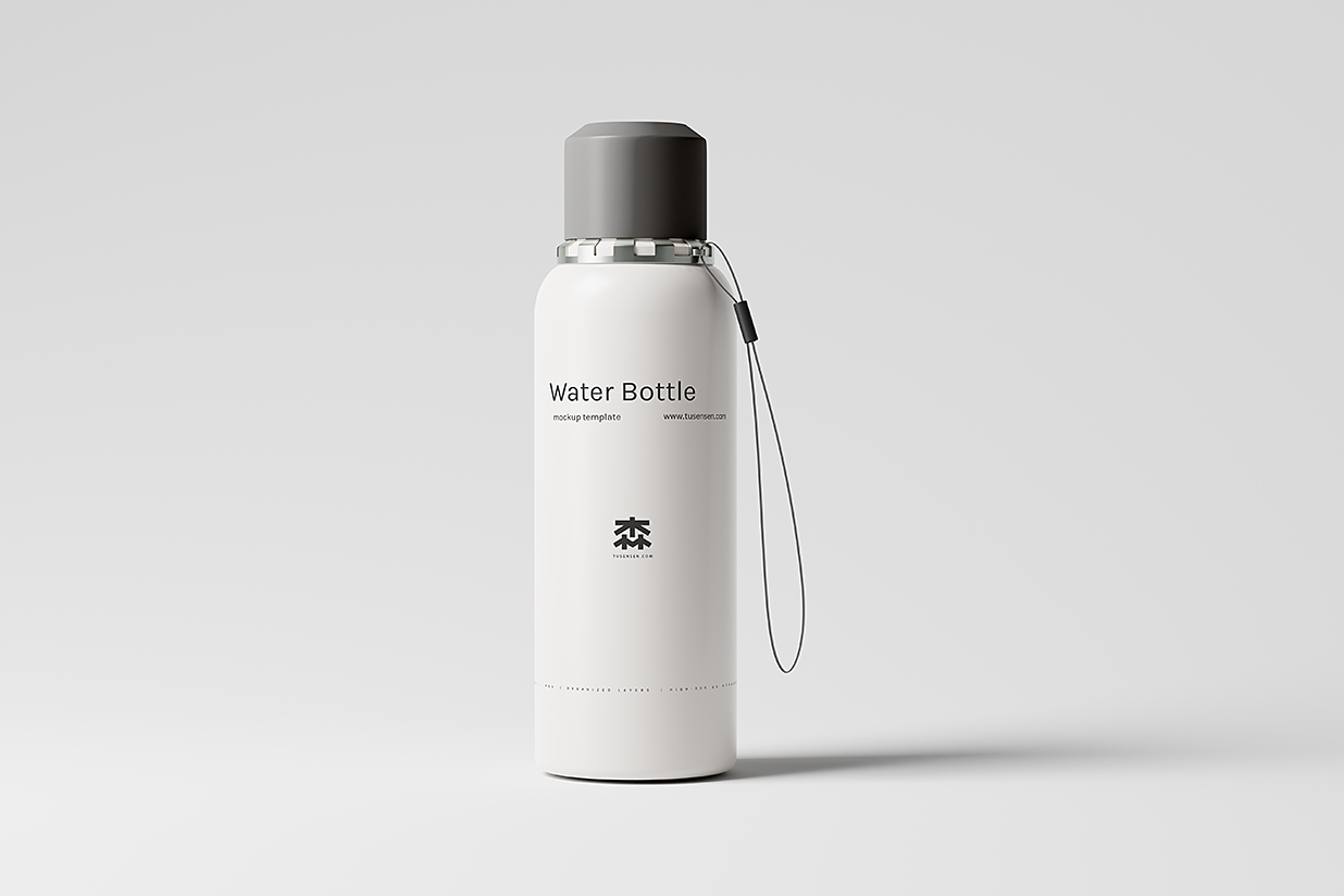 带挂绳的运动塑料水瓶水杯样机mockup8组插图
