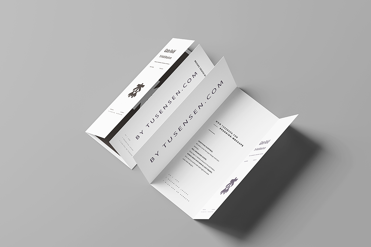 高质感折叠式三折页样机mockup8组插图1
