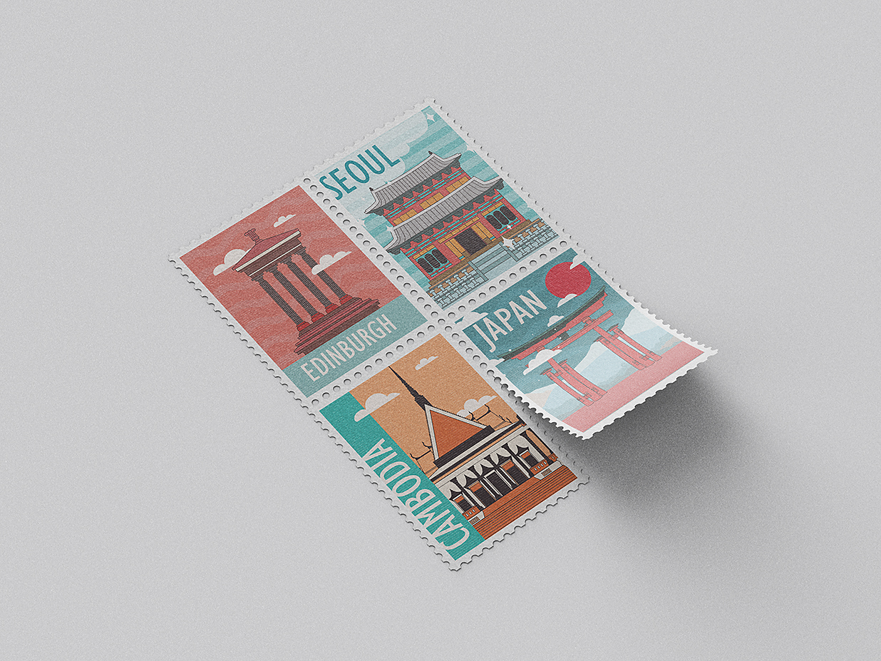 经典复古邮票样机mockup10组插图2