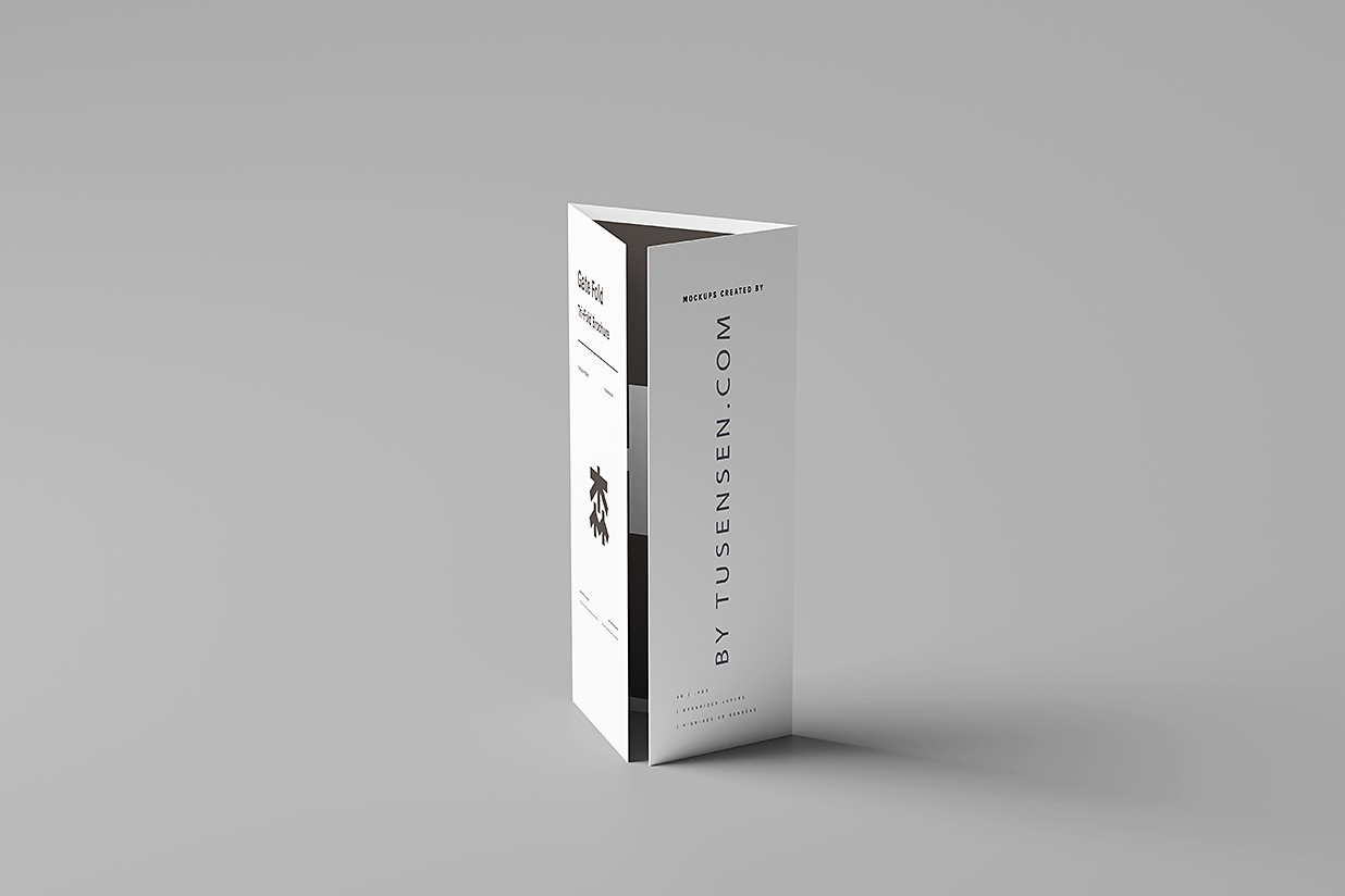 高质感折叠式三折页样机mockup8组插图2