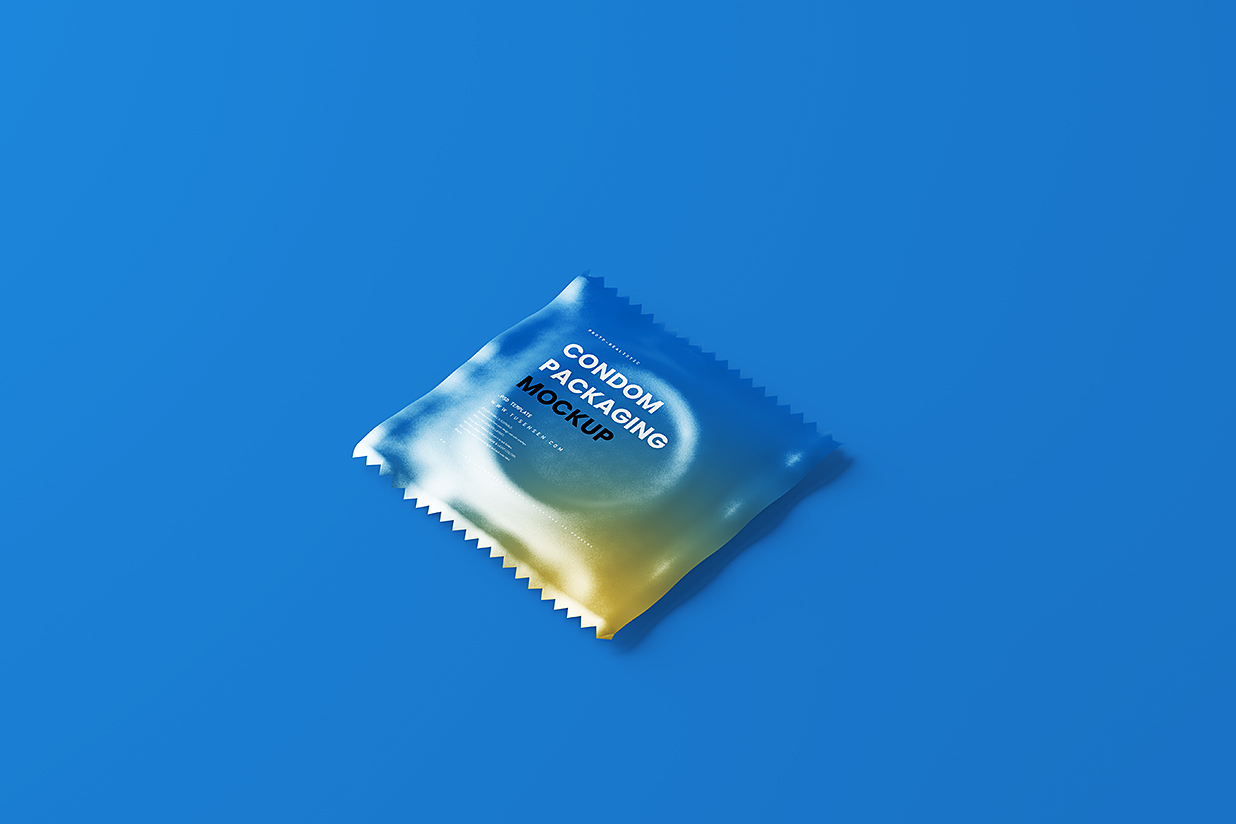 带包装盒的安全套避孕套小袋包装样机mockup10组插图2