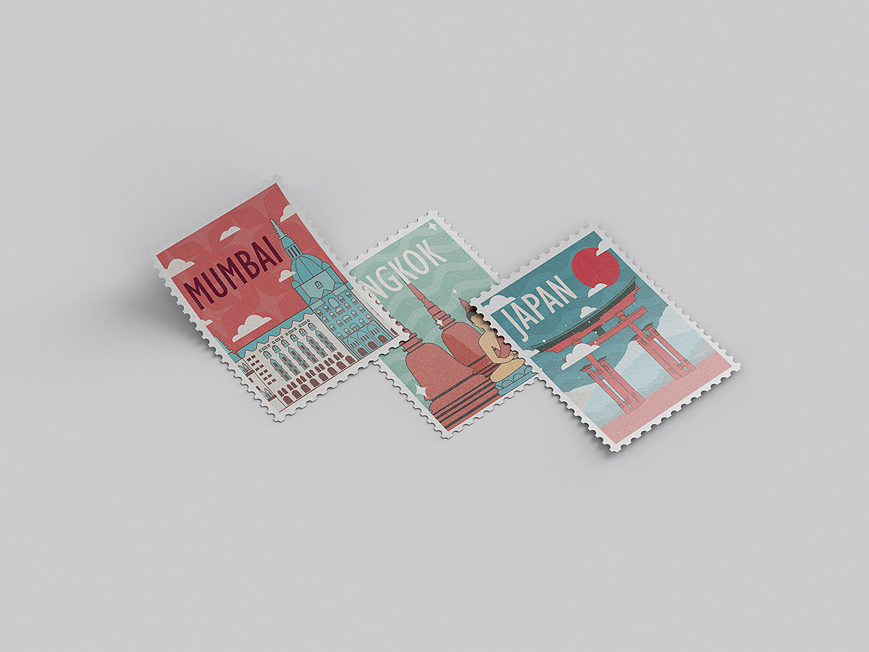 经典复古邮票样机mockup10组插图3