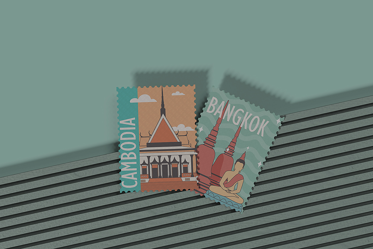带场景的邮票样机mockup5组插图3