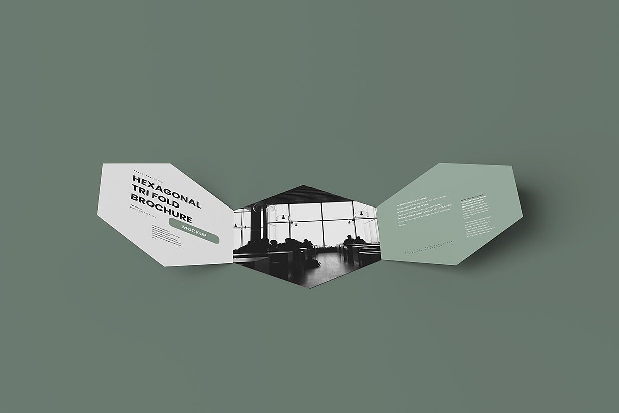 六边形三折页样机mockup7组插图3