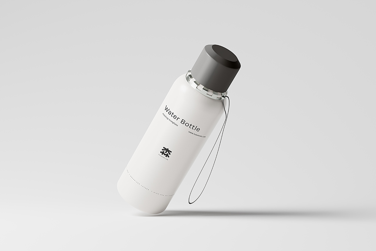 带挂绳的运动塑料水瓶水杯样机mockup8组插图3