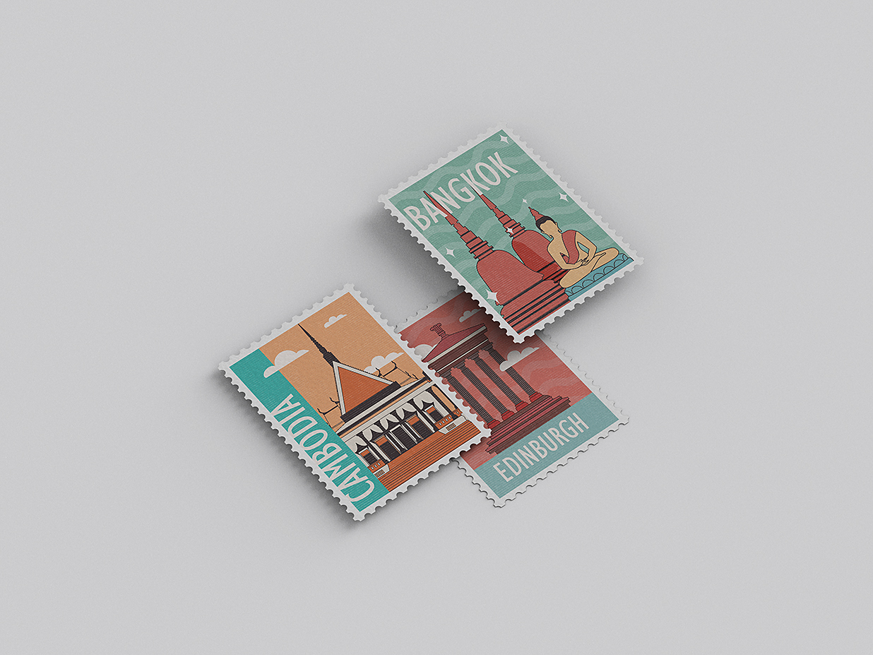 经典复古邮票样机mockup10组插图4