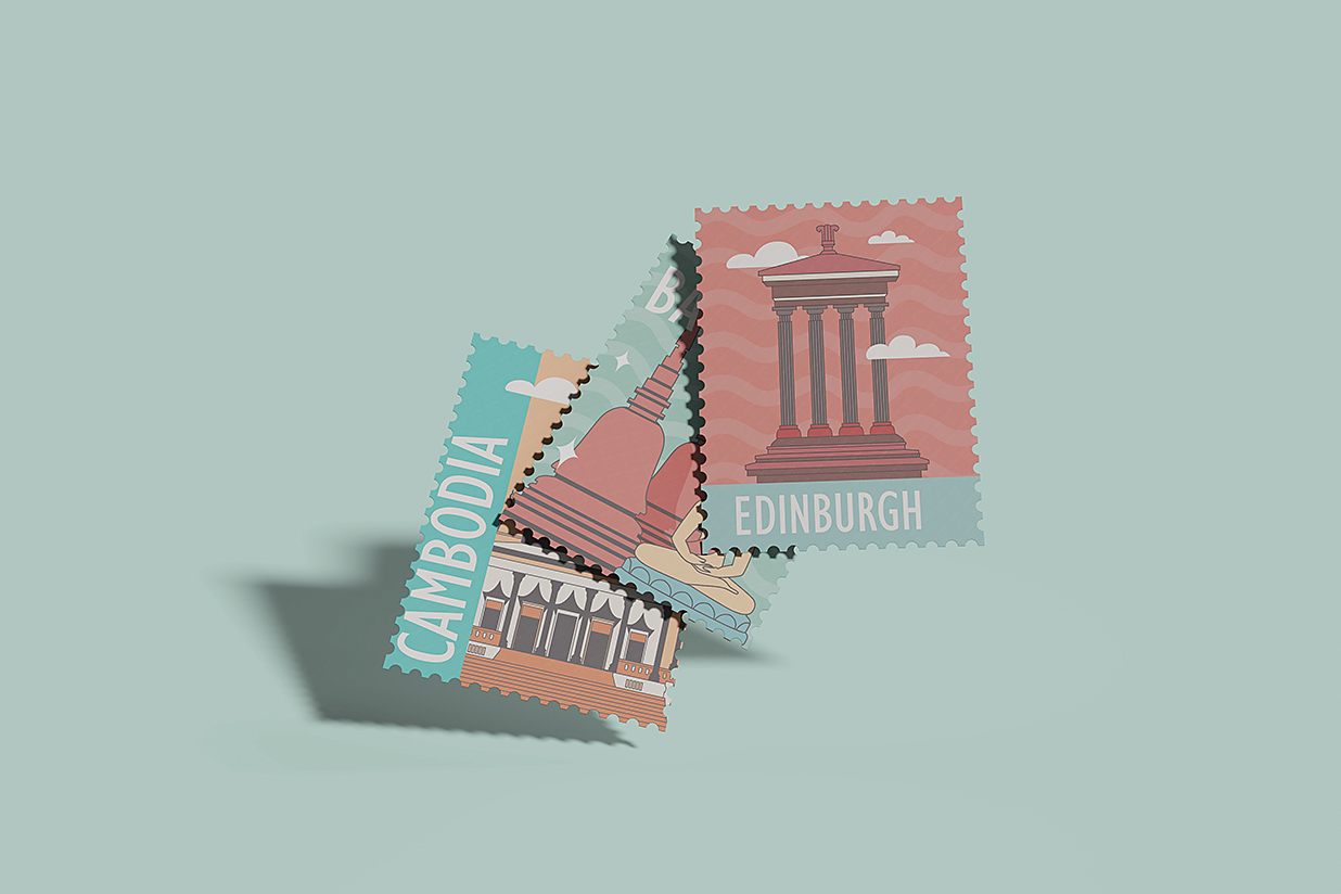 带场景的邮票样机mockup5组插图4