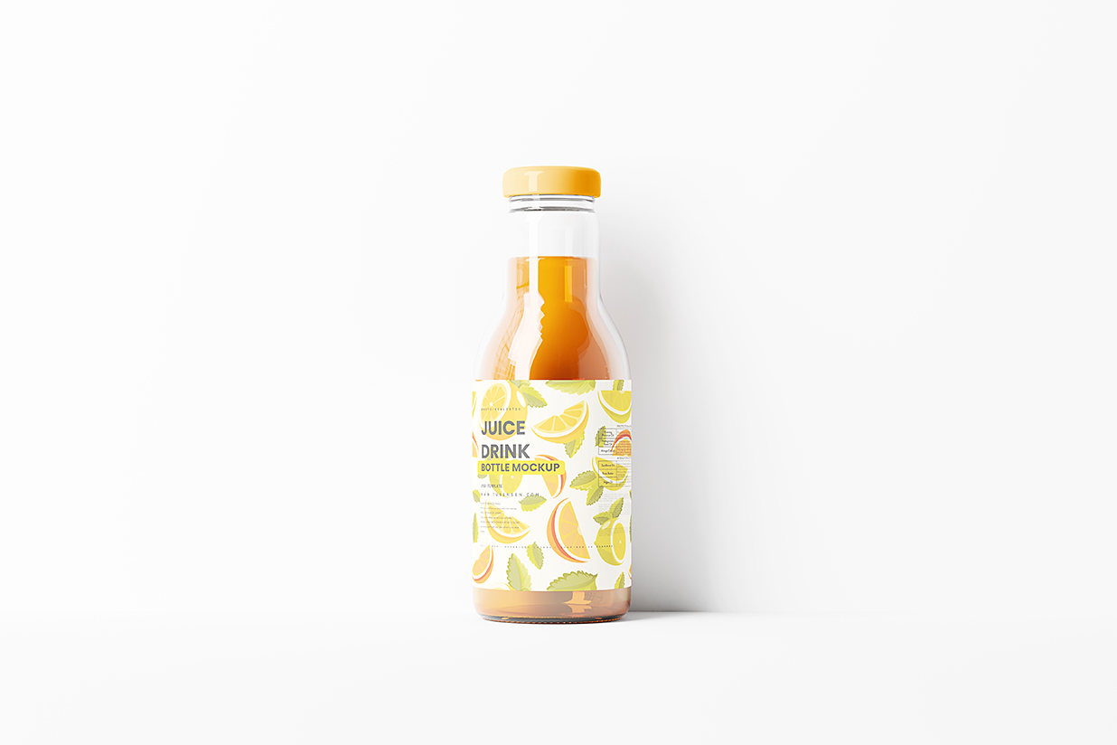 高质感透明玻璃果汁瓶包装样机mockup6组插图4