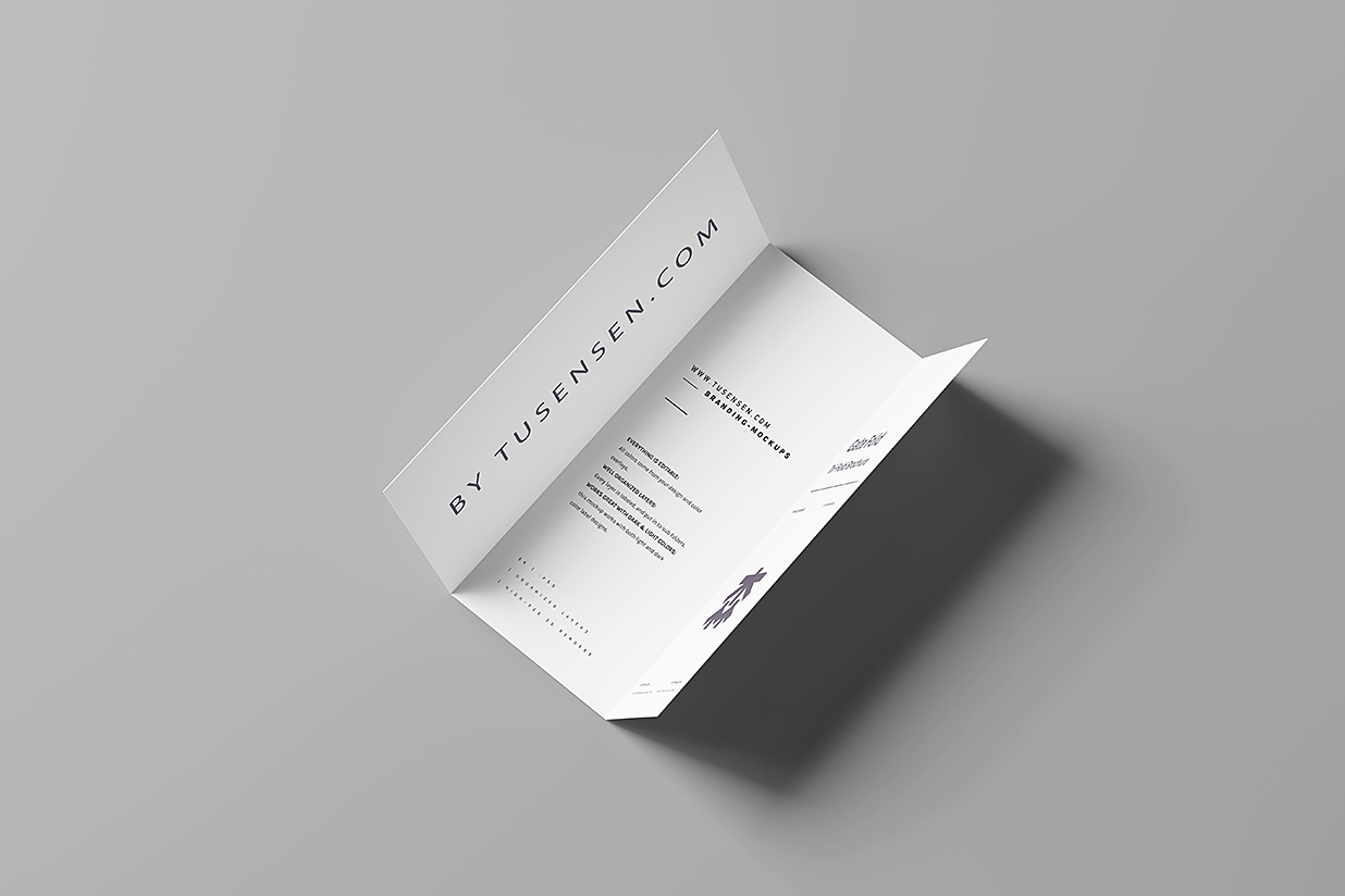 高质感折叠式三折页样机mockup8组插图4