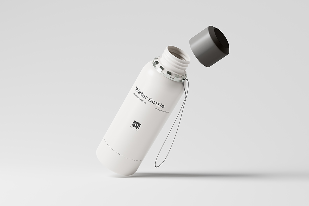 带挂绳的运动塑料水瓶水杯样机mockup8组插图4