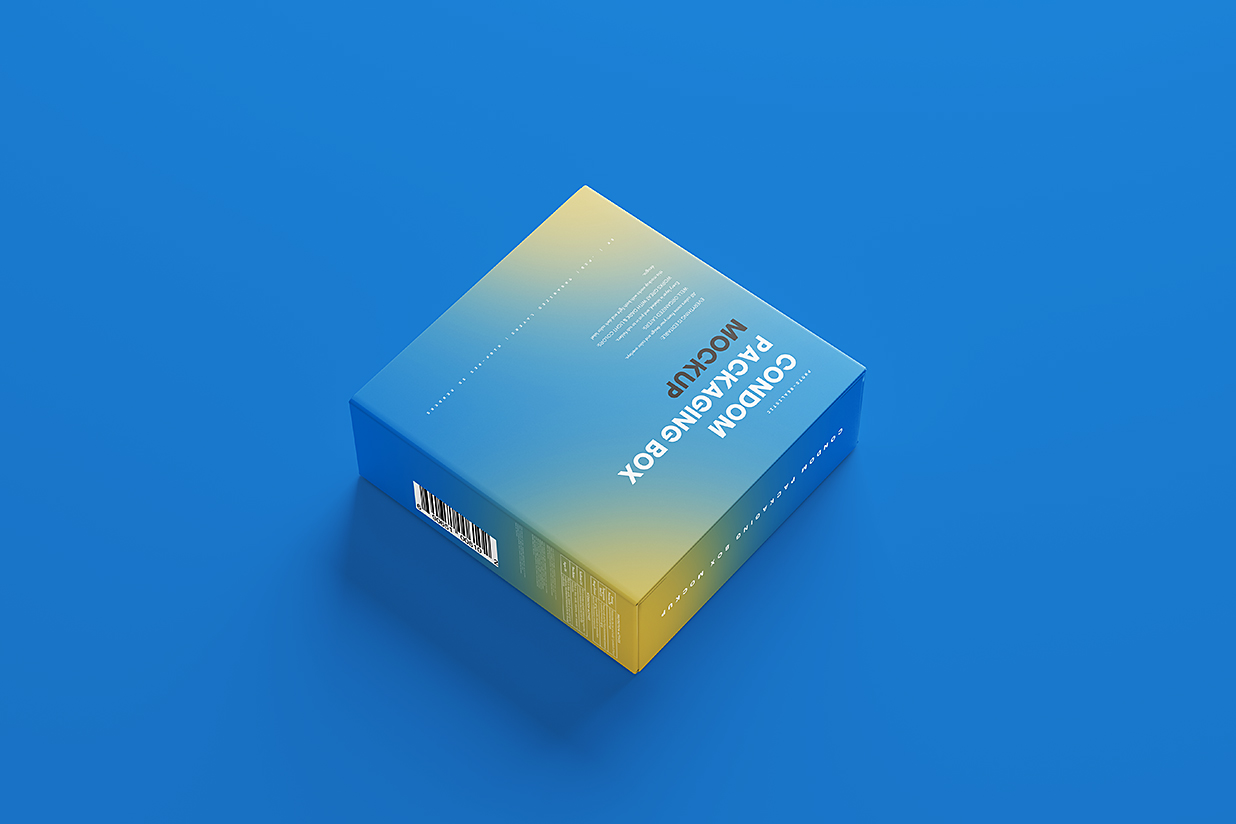 带包装盒的安全套避孕套小袋包装样机mockup10组插图4