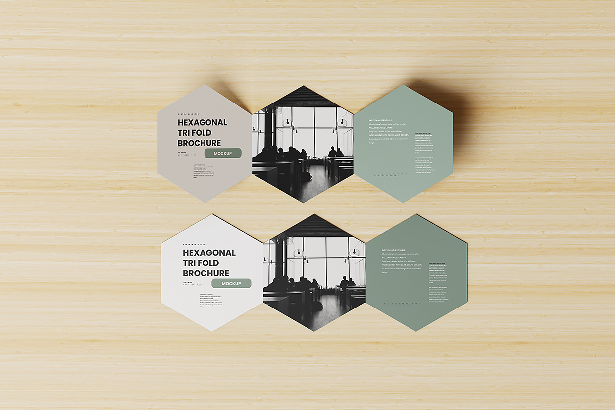 六边形三折页样机mockup7组插图5