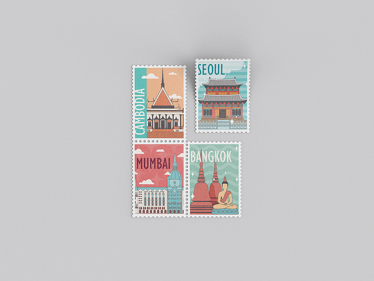 经典复古邮票样机mockup10组插图5