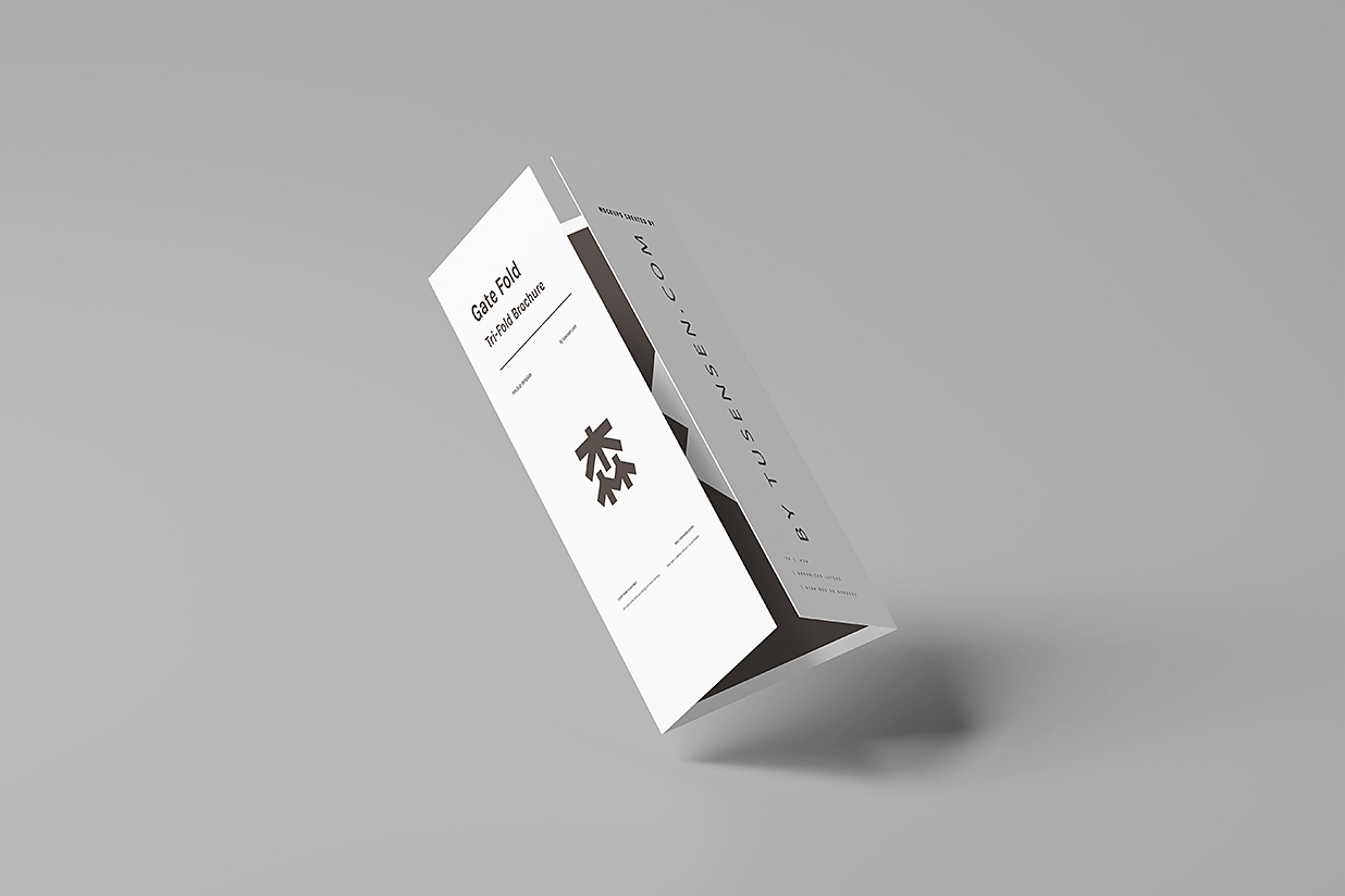 高质感折叠式三折页样机mockup8组插图6