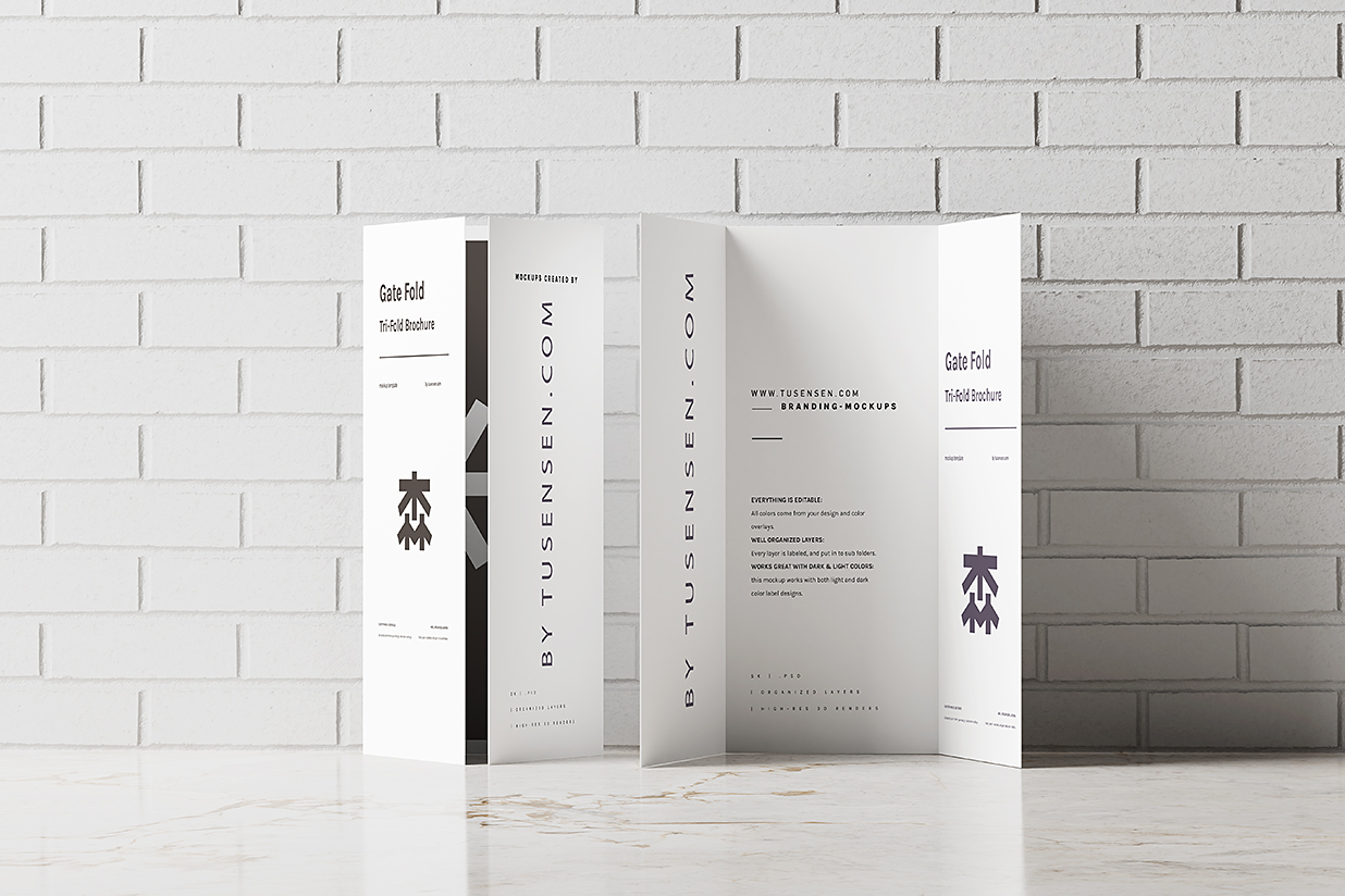 高质感折叠式三折页样机mockup8组插图7