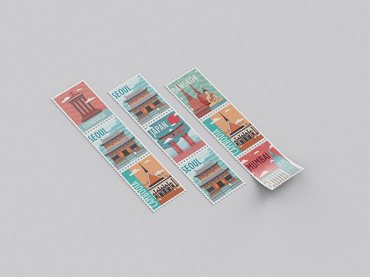 经典复古邮票样机mockup10组插图7