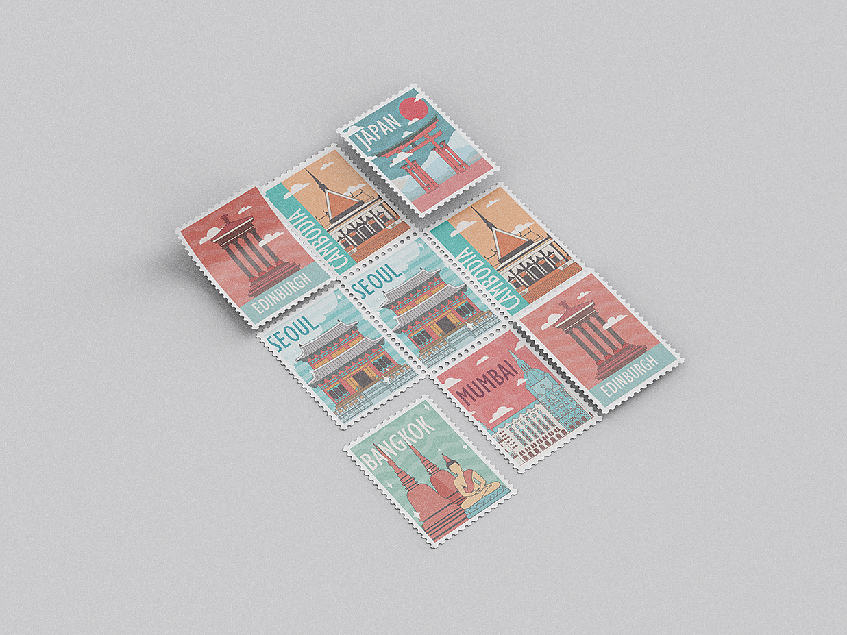 经典复古邮票样机mockup10组插图8