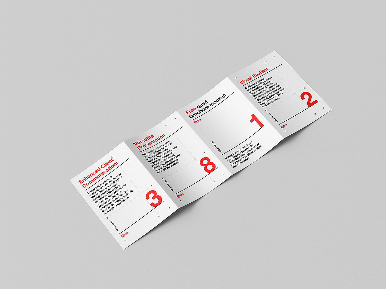 折页四折页样机mockup5组插图