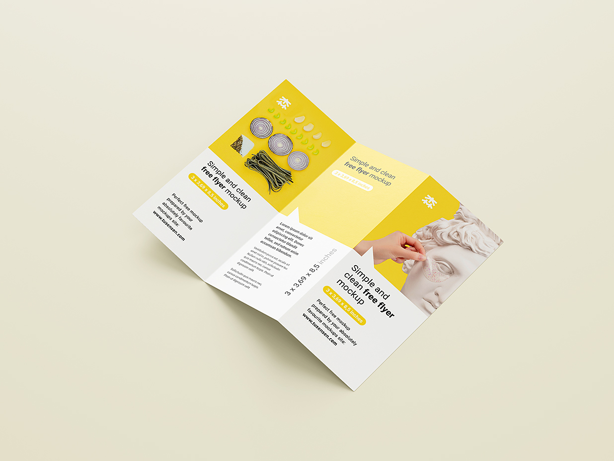 竖版折页三折页样机mockup5组插图