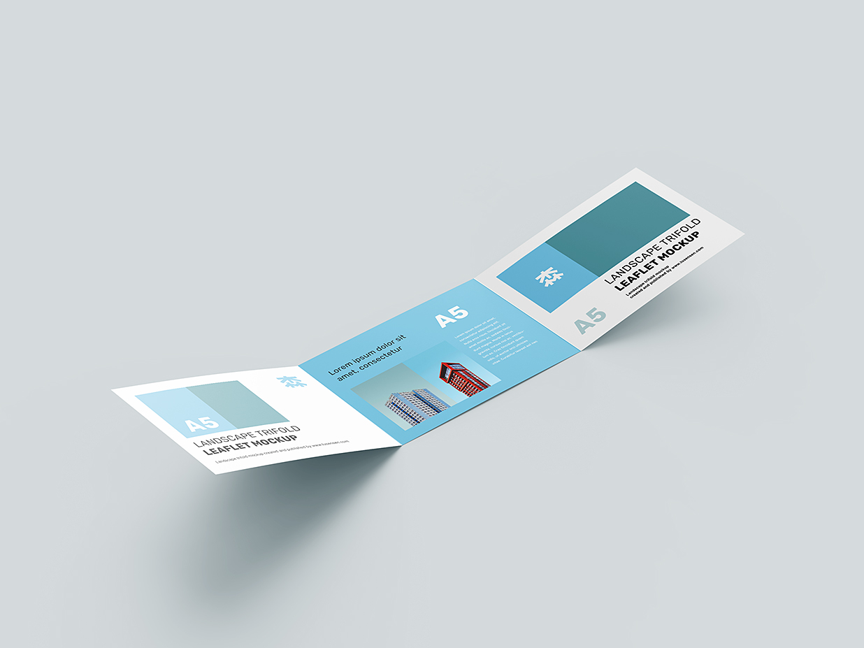 折页三折页样机mockup5组插图