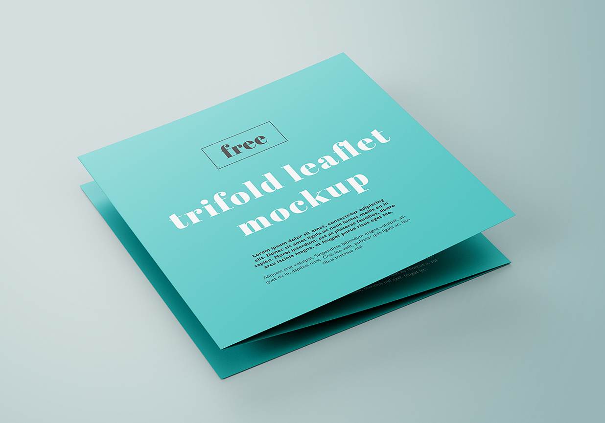 方形折页三折页样机mockup5组插图
