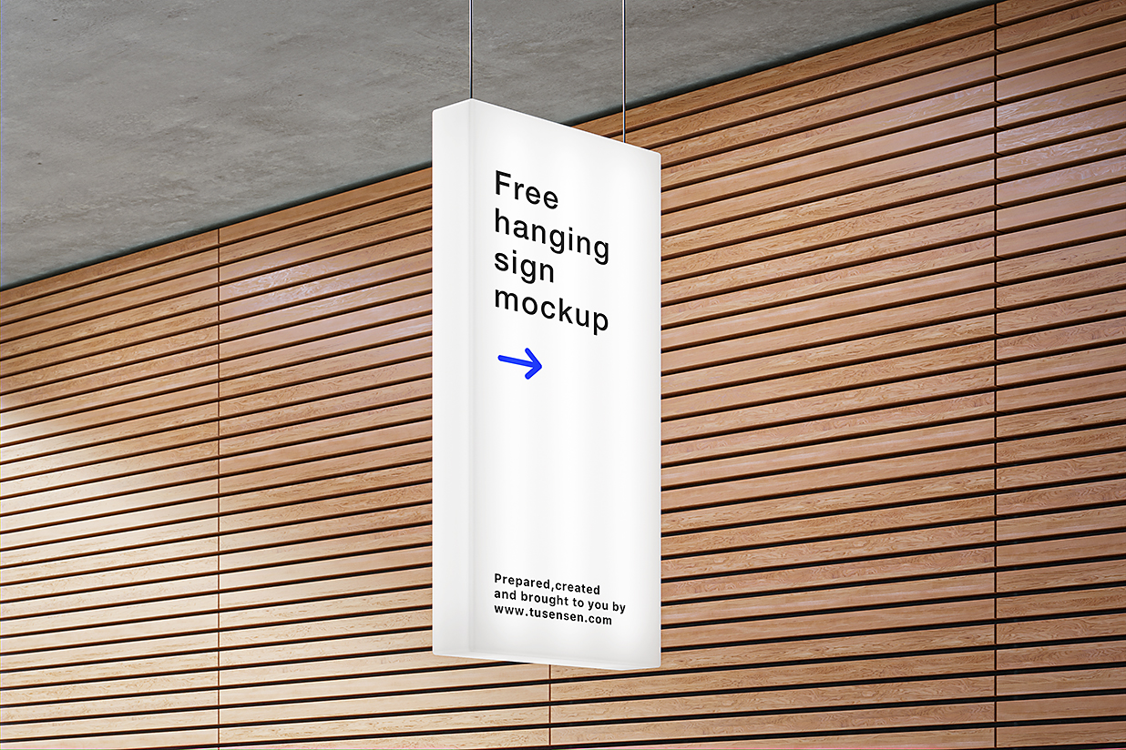 悬挂式矩形导视牌指示牌样机mockup3组插图