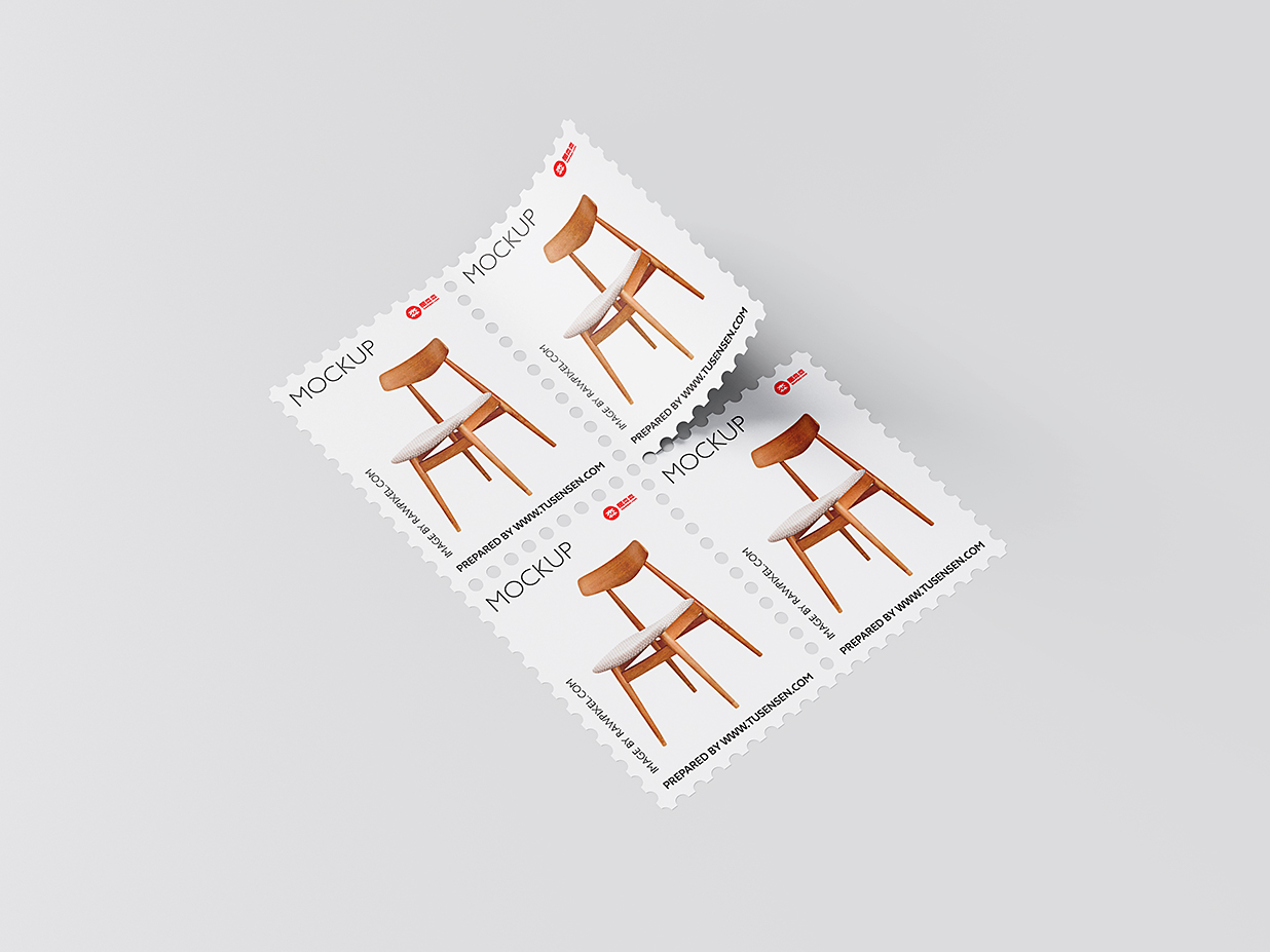 高质感邮票样机mockup5组插图