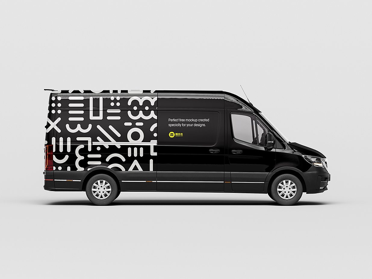 面包车车车身广告样机mockup5组插图