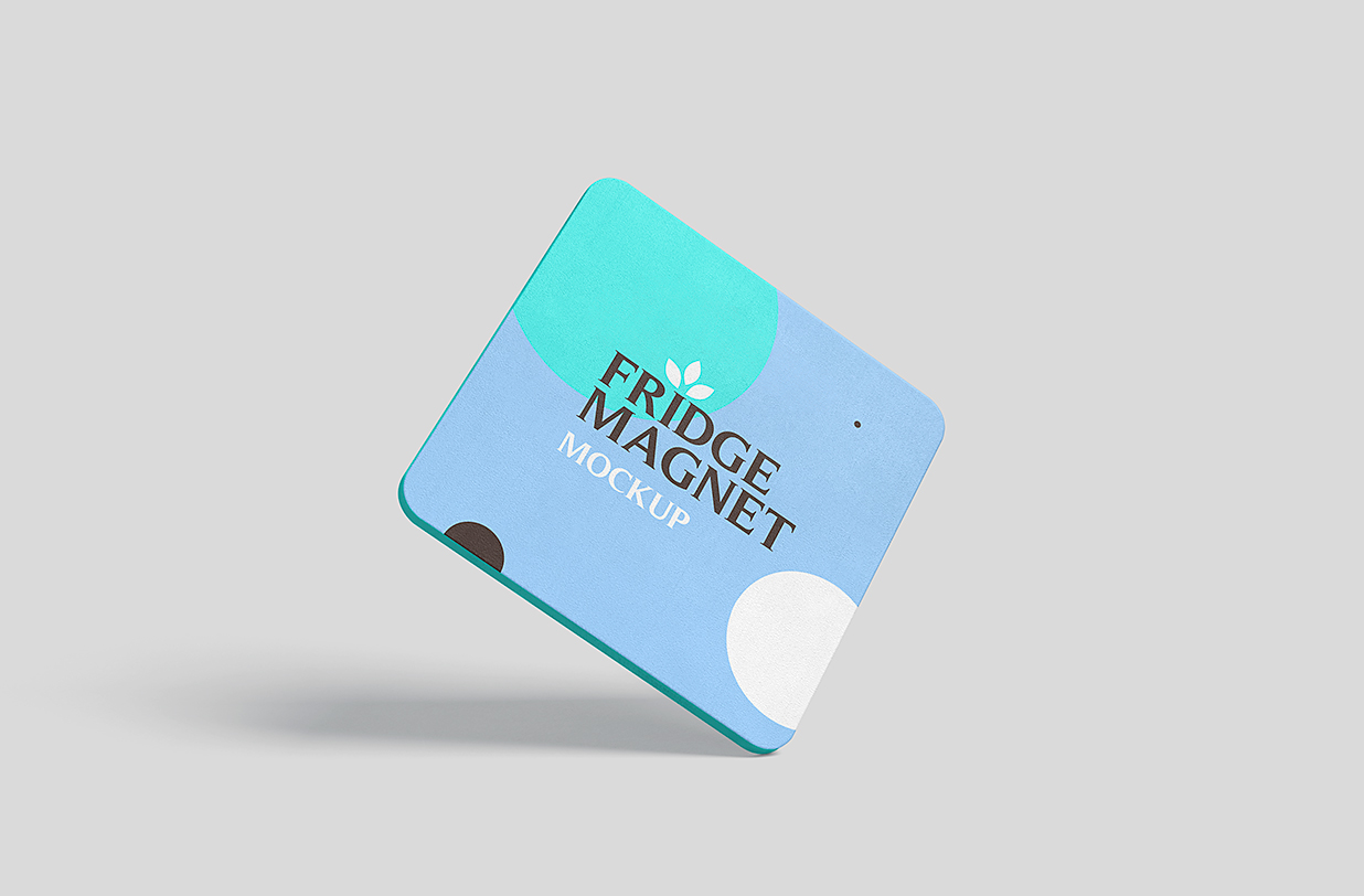方形磁吸冰箱贴样机mockup4组插图