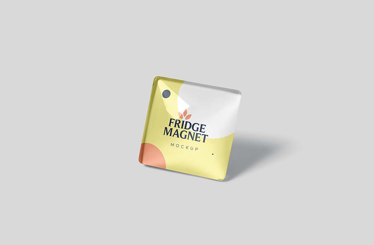 方形磁吸冰箱贴样机mockup4组插图