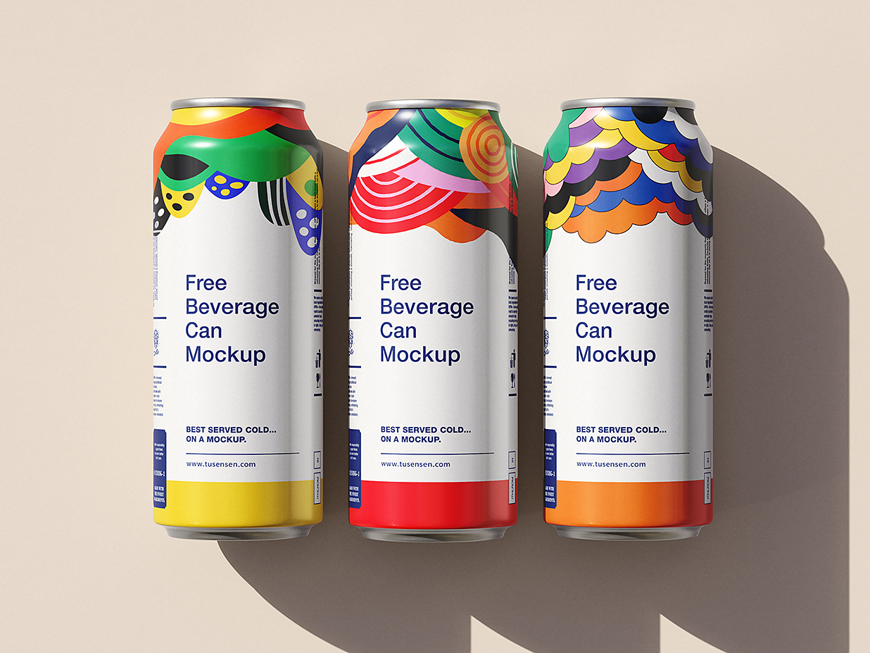 易拉罐饮料罐啤酒罐苏打水罐包装样机mockup3组插图